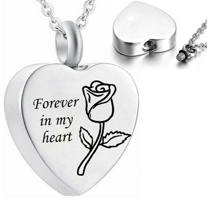 Rose Forever In My Heart Pendant Keepsake Urn Necklace For Ashes Jewelry .l8