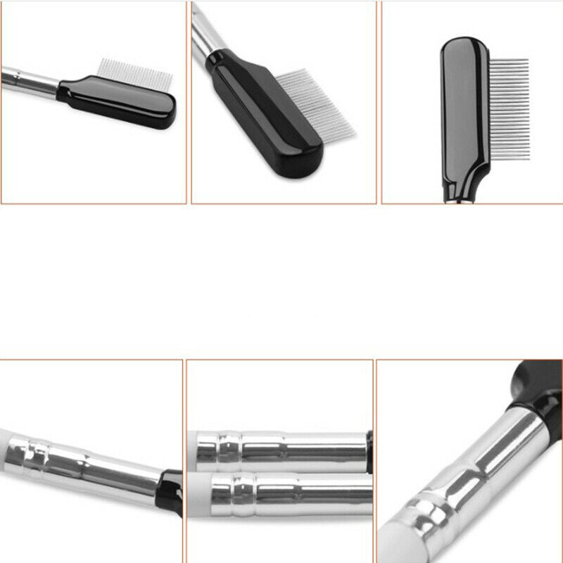 Stainless Steel Eyebrow Comb Makeup Brush Eyelash Comb with Cover Cosmeti.l8