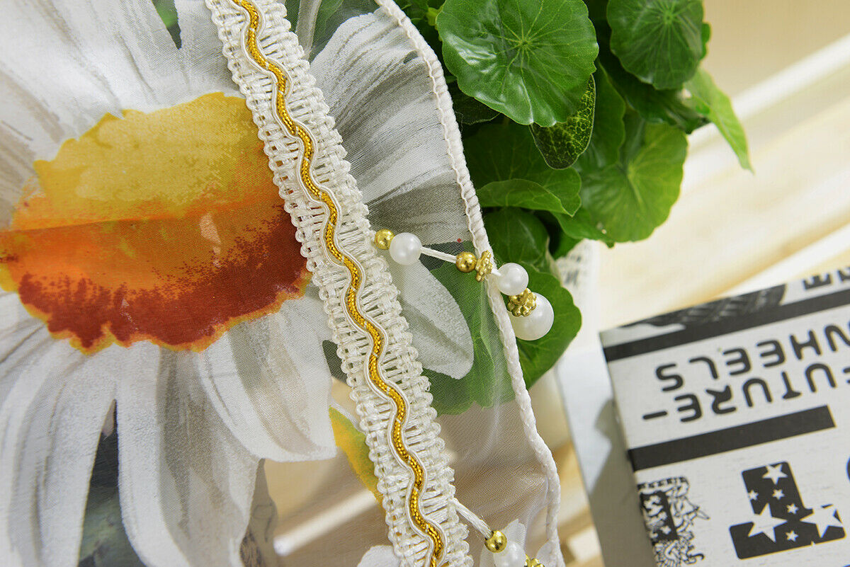 Sunflower Transparent Bird Nest Pattern Curtain Made Of Voile, Many Colors,