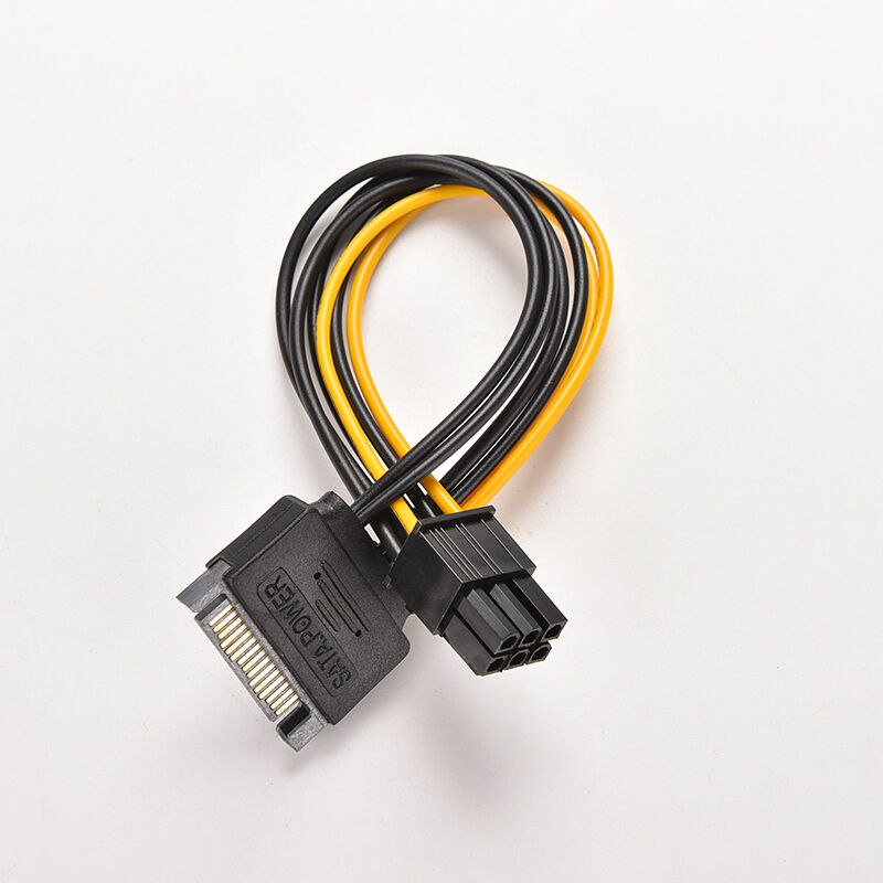 20cm SATA 15 Pin Male to 6 Pin PCI-Express PCI-E Card Power Adapter Cable、.Z NC