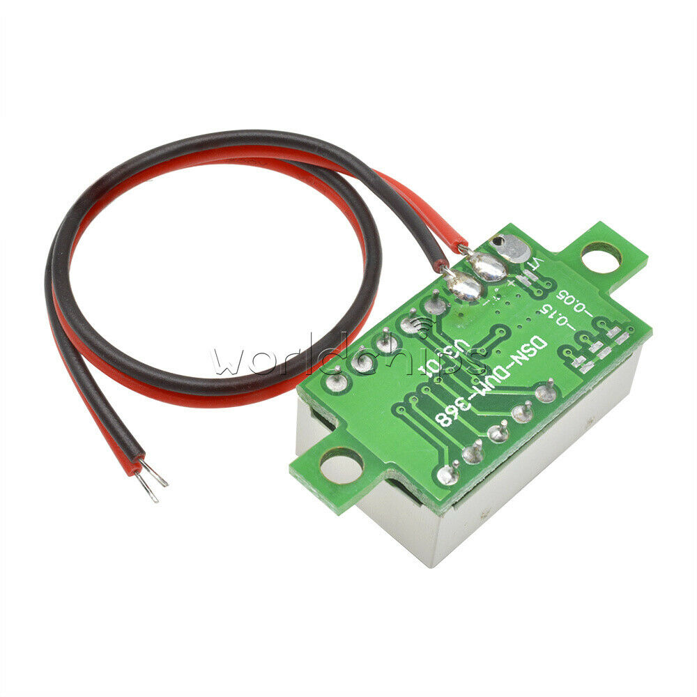 Mini White 4.7-32V 2 Wire LED Panel Voltage Meter 3-Digital Adjustment Voltmeter