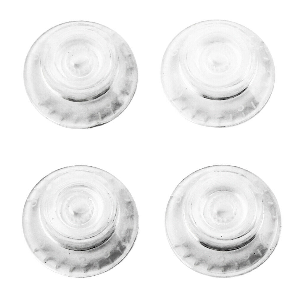 4Pcs Clear Guitar Speed Control Knobs for 6mm (0.24 inch) Dia. Shaft Pots -