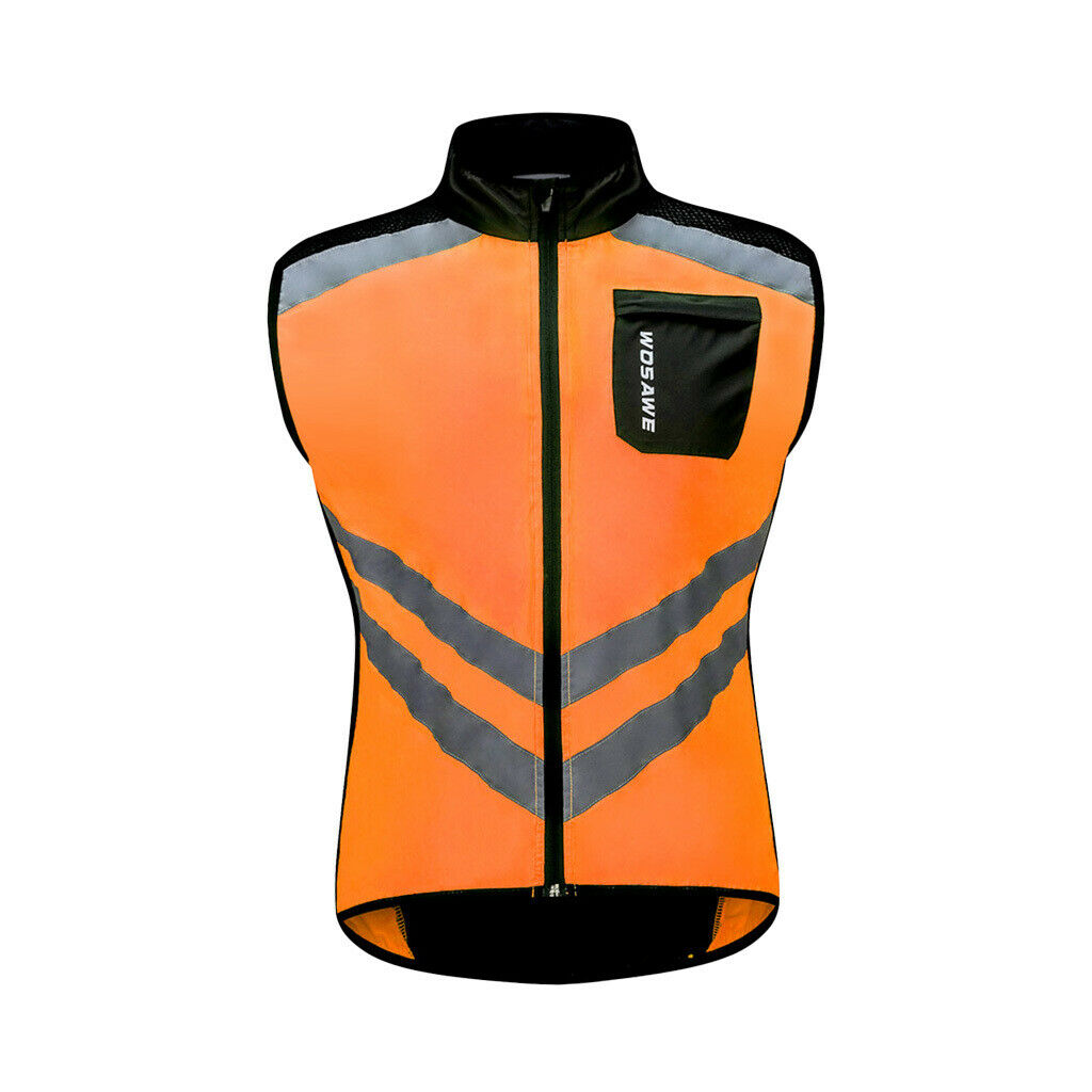 Light Reflective Windproof Jacket Vest Night Running Reflective Suits XXL