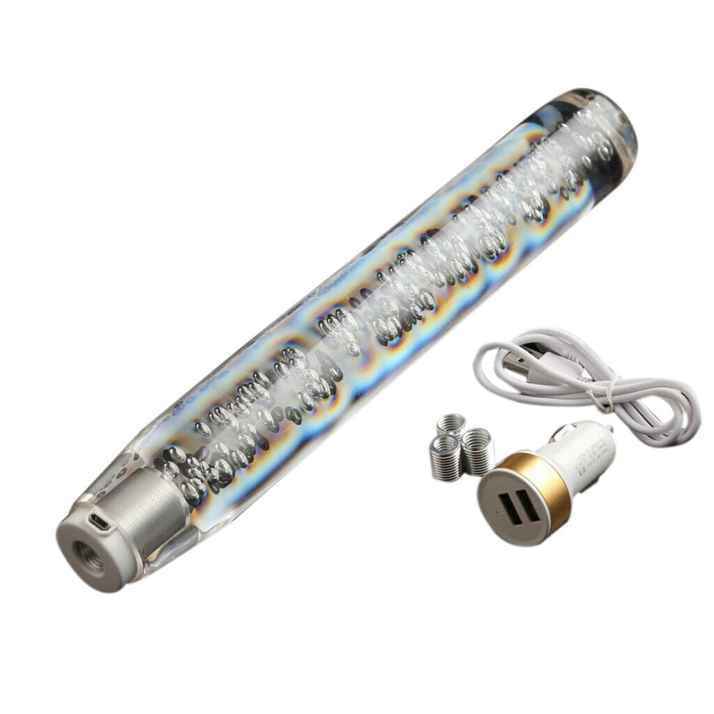 Automotive Shift-lnob Gear Shifter Lever with Crystal Bubble 7 Color LED Light