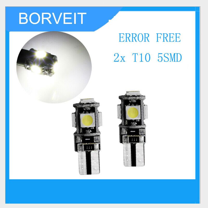 2X Super White T10 5SMD LED Bulbs Car Interior License Plate Light 168 194 2825
