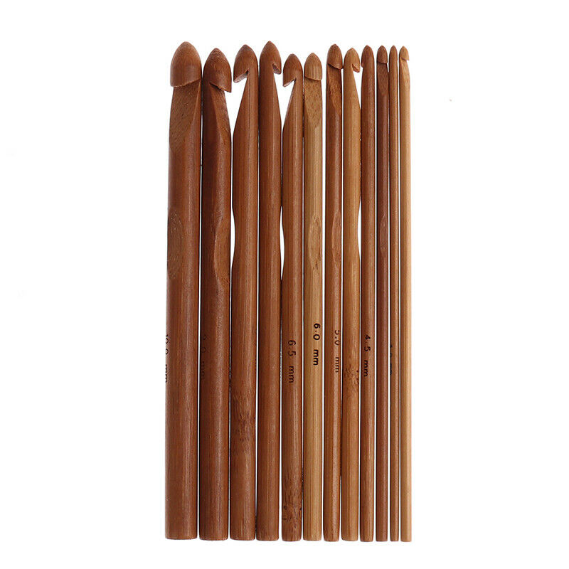 12pcs Bamboo Crochet Hook Set DIY Knitting Needles Household Knitting Too.l8