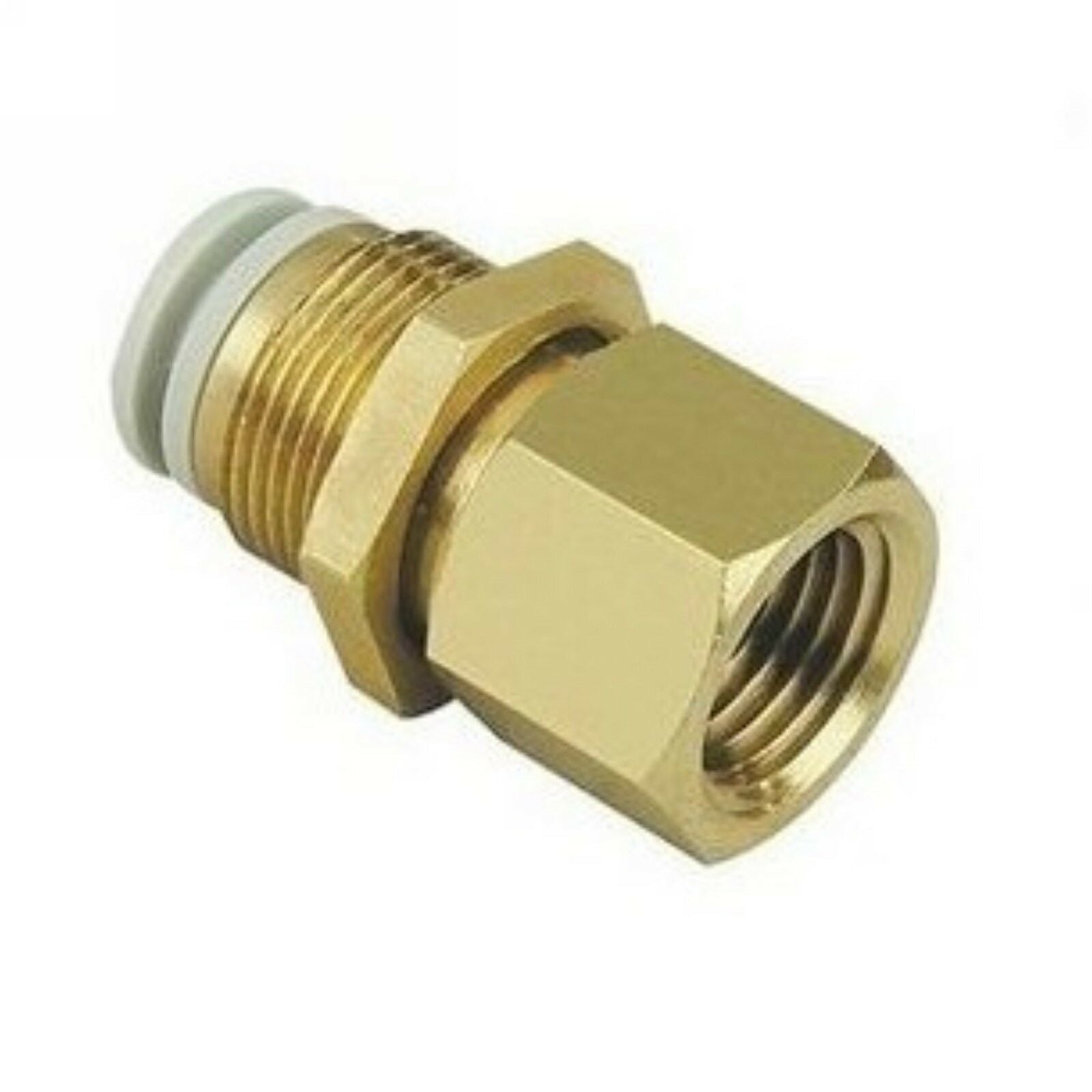 LOT5 Connectors Brass Bulkhead 8mm Tube-3/8" Female BSPP Replace SMC KQ2E08-03