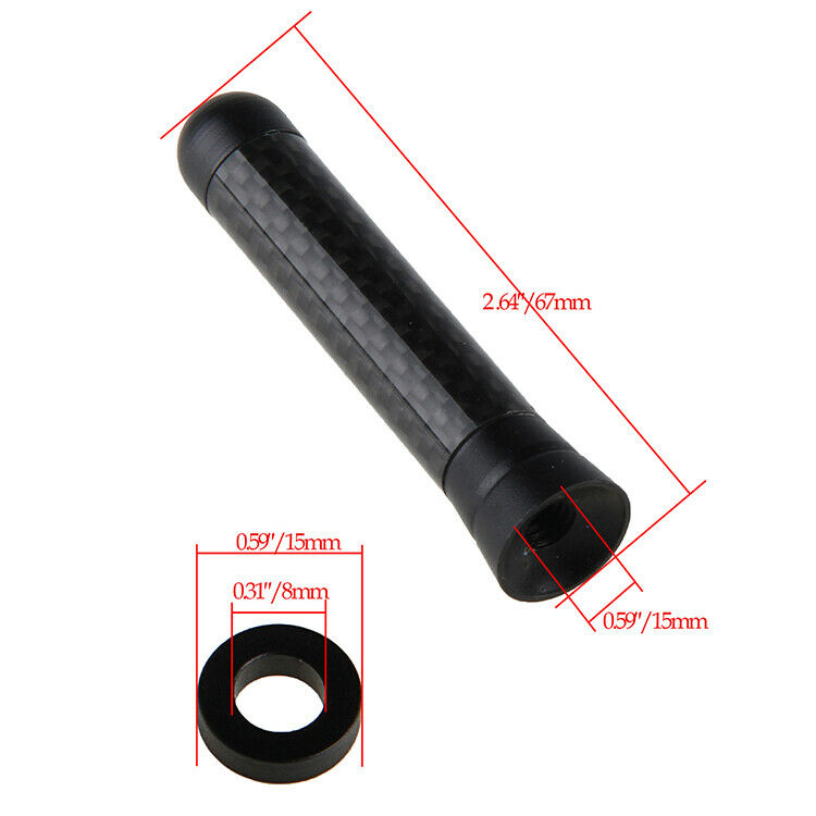 2.64" Black Short Stubby Aerial Antenna Decorate Mast Universal Fit Cars Auto