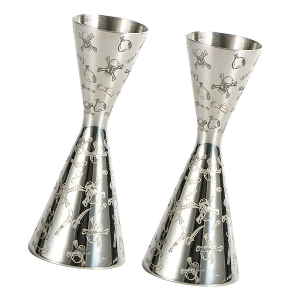 2 X Stainless Steel Measuring Cup 30/ 60ml Cocktail Jigger Liquid Home/ Kitchen