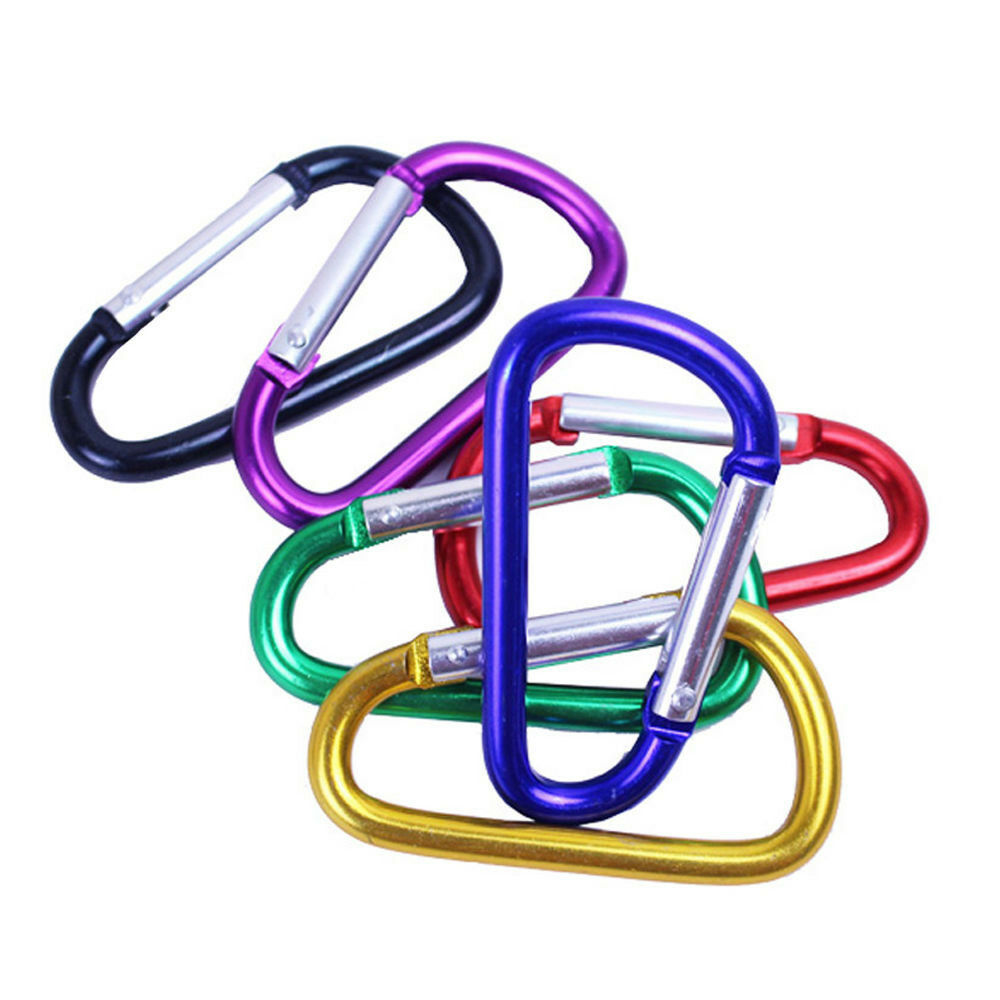 5PCS Metal Carabiner D-Ring Key Chain Clip Snap Hook Karabiner Camping Keyring