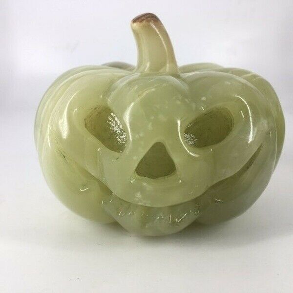 Halloween Pumpkin fluorite  Natural Quartz Crystal Carved Festival Home Prop