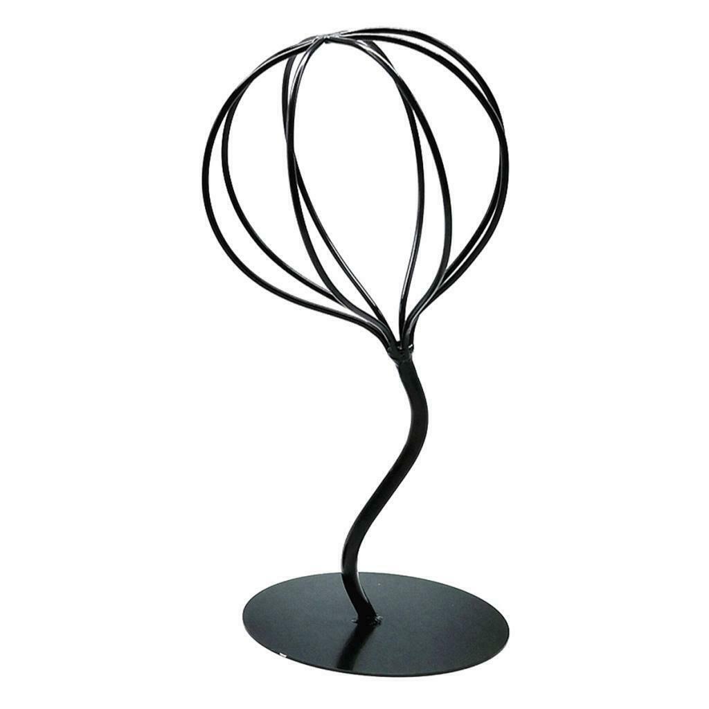 Modern Metal Hat   Holder Tabletop Decor Wig Display Stand Shelf Black