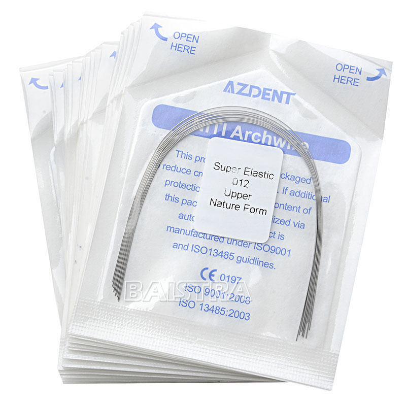100X AZDental Orthodontic Super Elastic Niti Round Arch Wires 012 Upper Natural