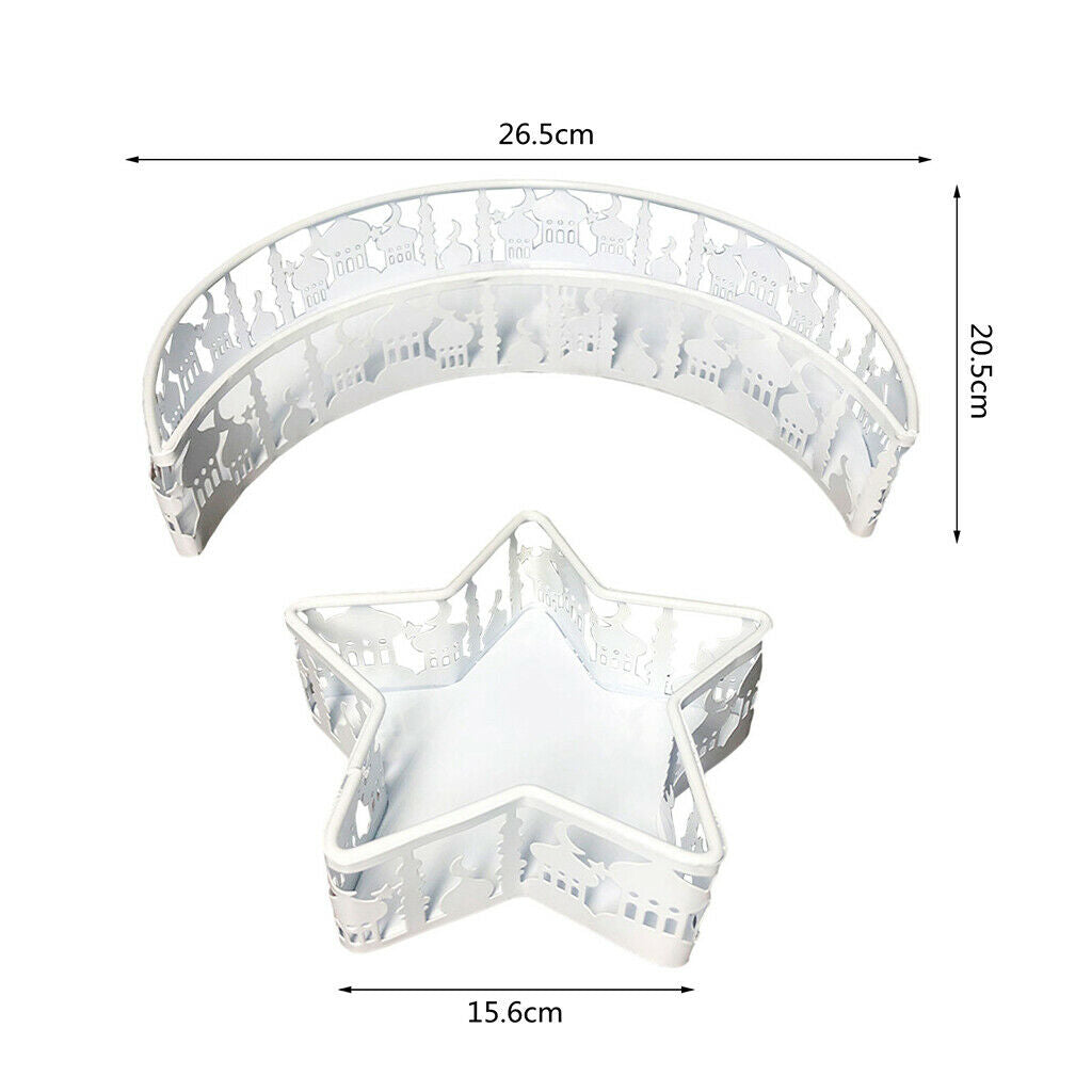 Iron Eid Mubarak Dessert Pastry Serving Tray Ramadan Islam Muslim White