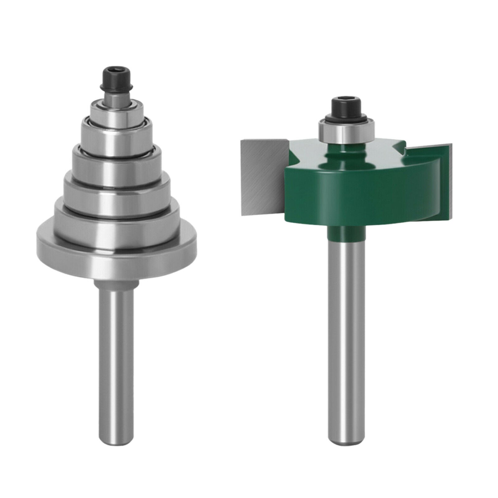 1/4 Inch Shank Rabbet Router Bit Cutter 6 Adjustable Bearings Set Tools