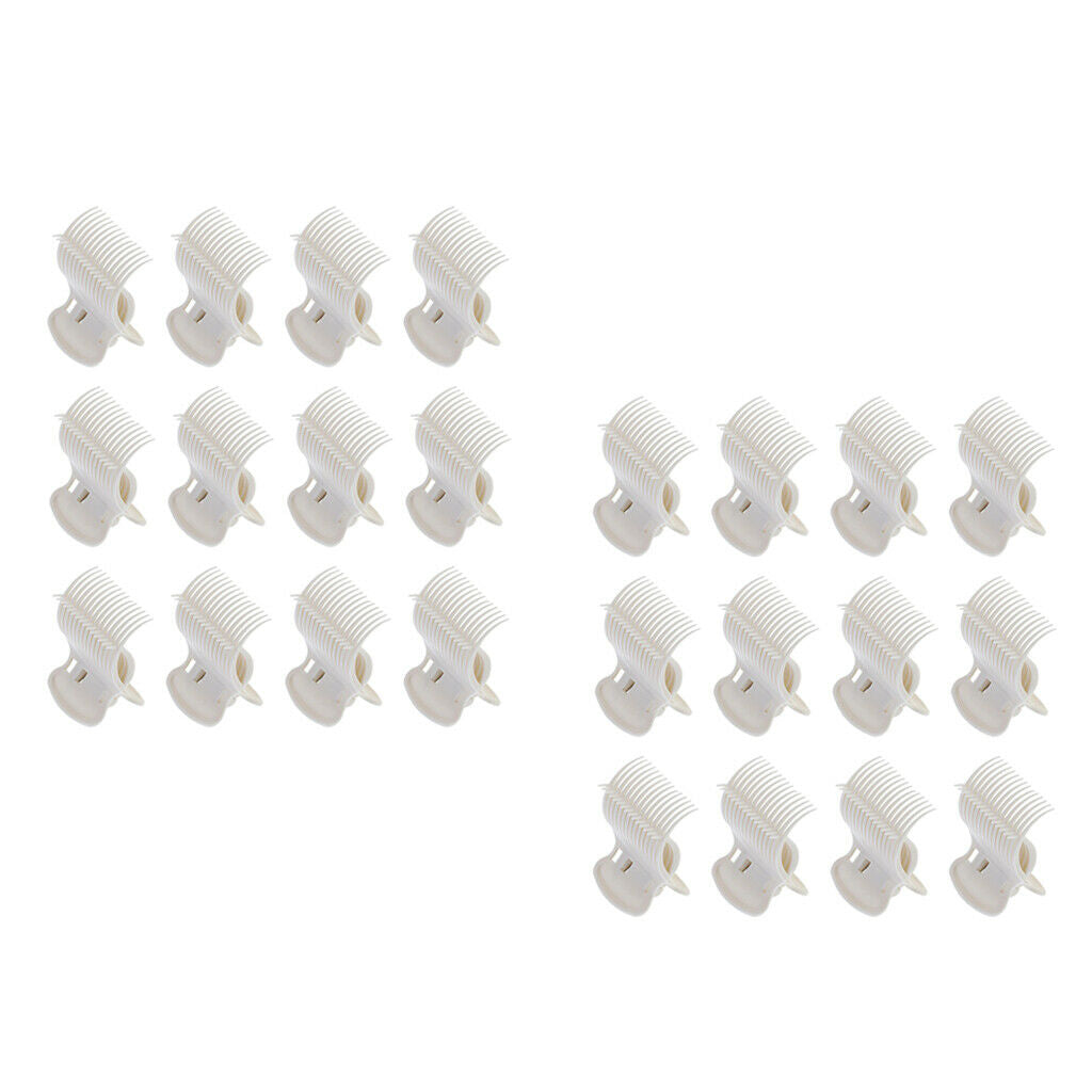 24x Durable Hot Roller Clip Dye Heatproof Curler Clips Clamps Kit Beige