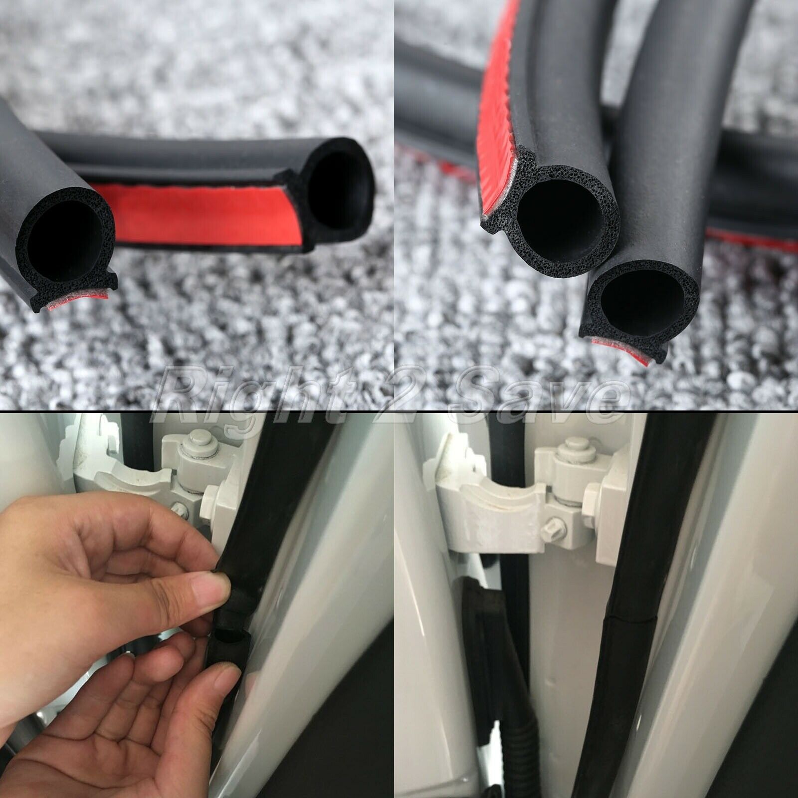 8M Small D-Shape Moulding Black Rubber Strip Car Door Edge Seal Weather-strip