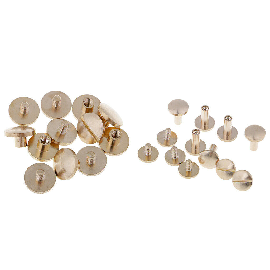 Pack of 12 DIY Solid Brass Nail Rivet Stud Button Durable Alloy Round Buttons