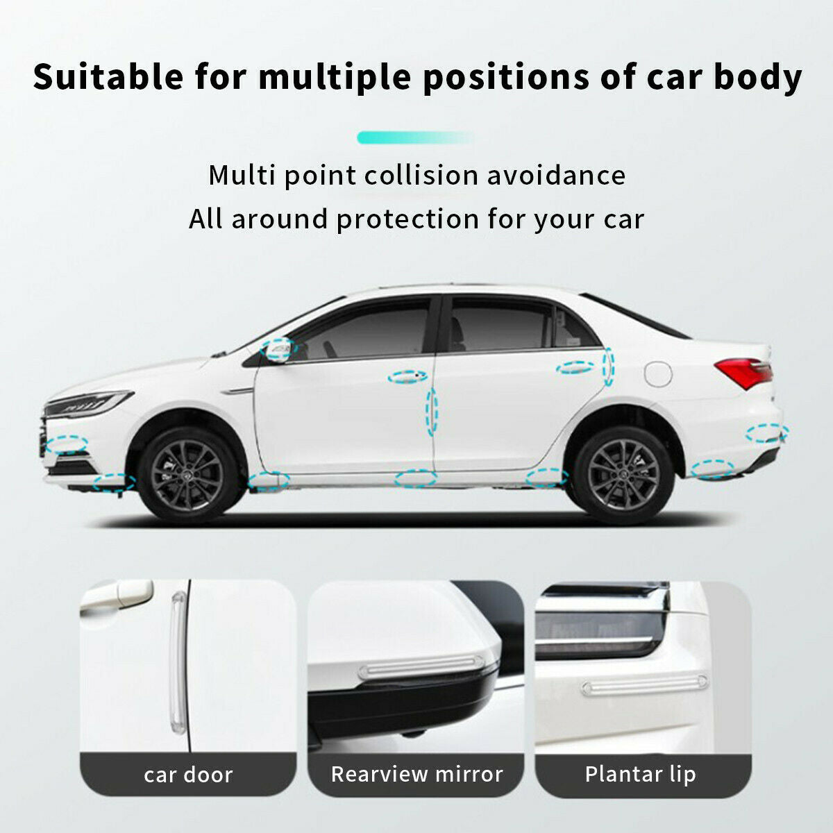 4pcs Universal Auto Car Door Edge Scratch Anti-collision Protector Guard Strip