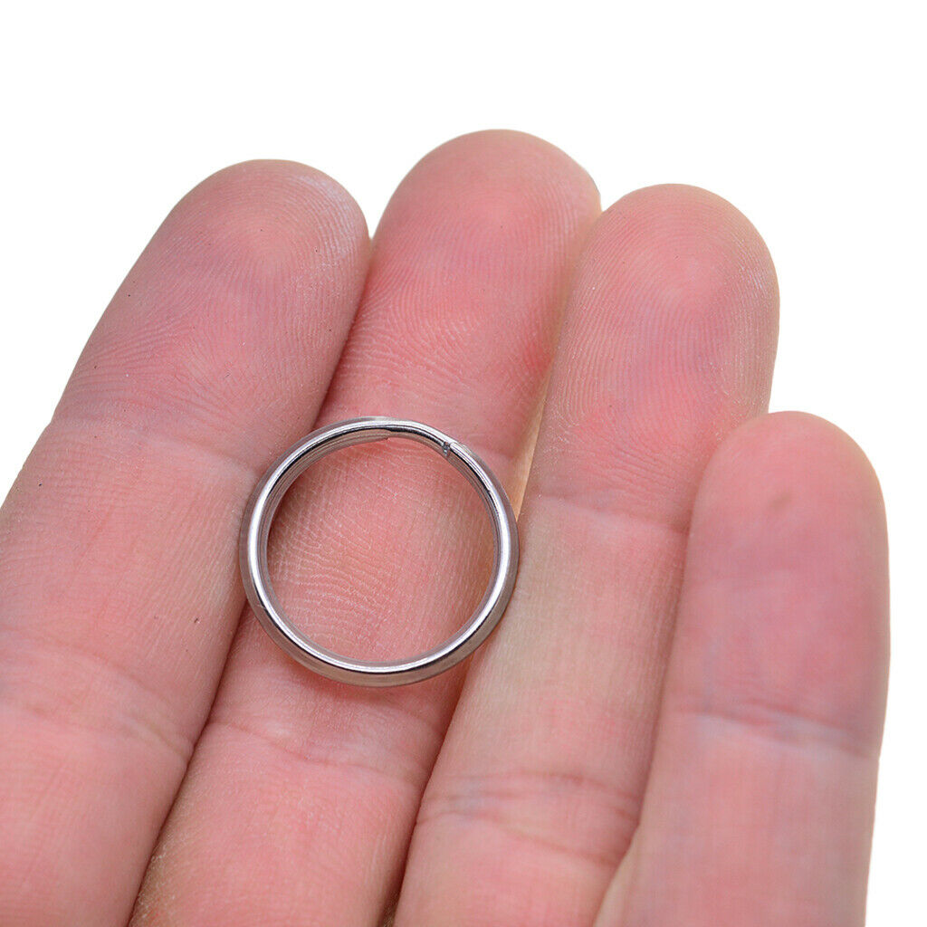 40pc Durable Stainless Steel Split Key Rings 20mm Jewelry Making Key Holders