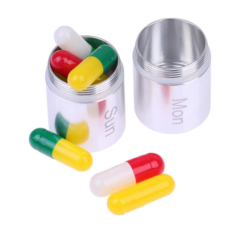 Pill Case Box 7 Days Aluminum Alloy Waterproof Anti Rust Organizer DetachablBDA