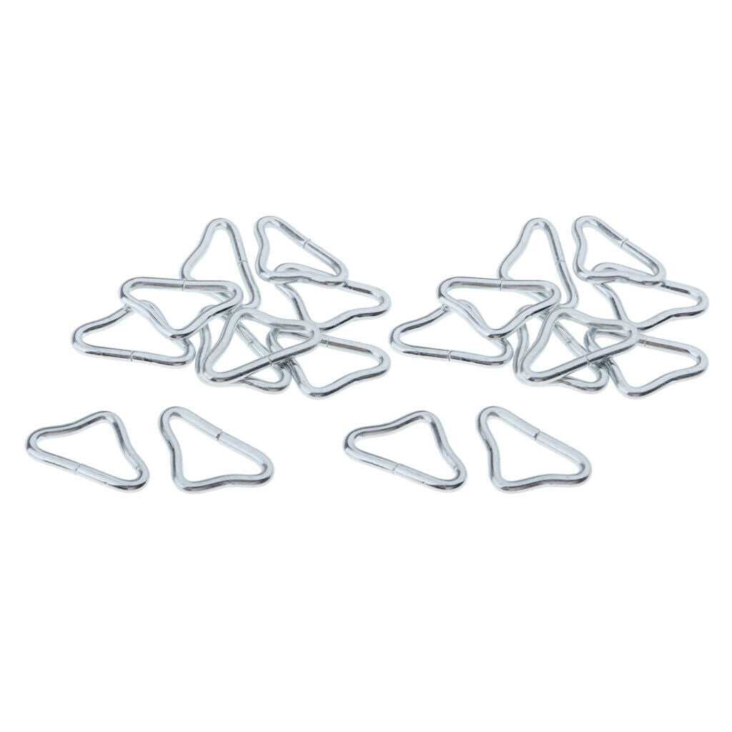 Pack of 20 Metal Triangle Rings Buckle Loop Ring for Trampoline Supplies