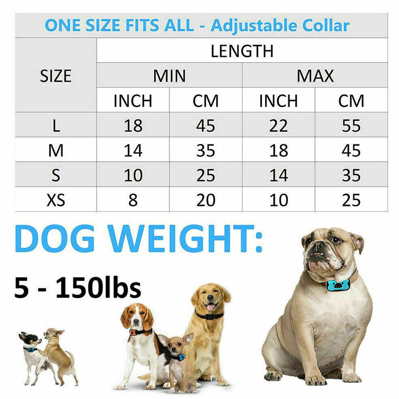 Dog No Bark Collar Small Medium Large Dogs Anti Barking Control Training Equipme