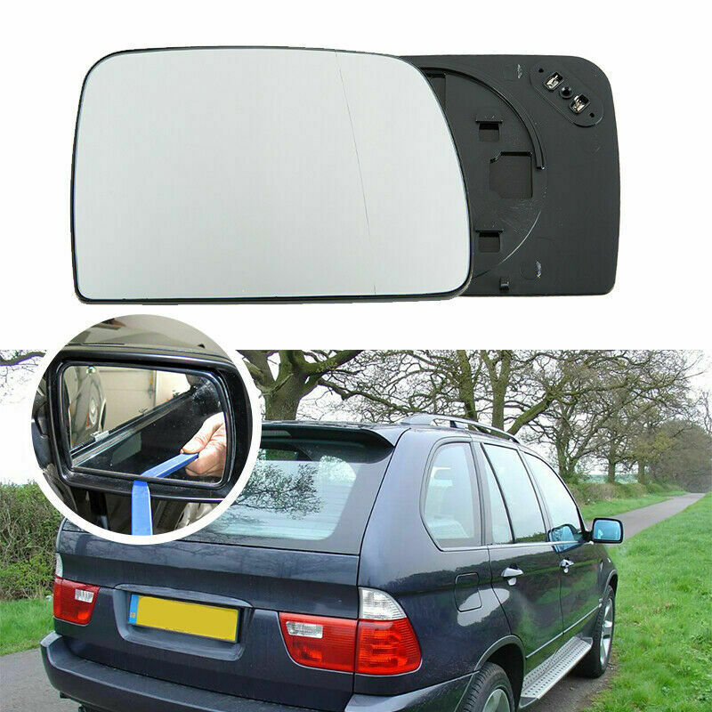 White Right Side Rearview Mirror Glass Heated Fit For BMW X5 E53 2000-2006 SUV