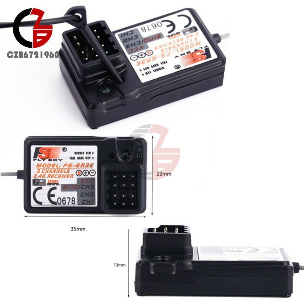 2.4G 3CH Flysky FS-GR3E Receiver w/ Failsafe FS GT3C GT3B GT2 RC Car Boat 18cm