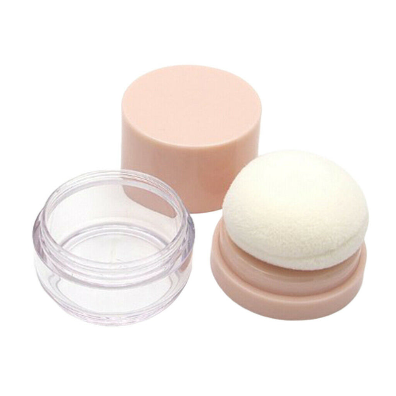 Plastic Mineral Face Powder Case with Puff Women Blush Eyeshadow Holder Box