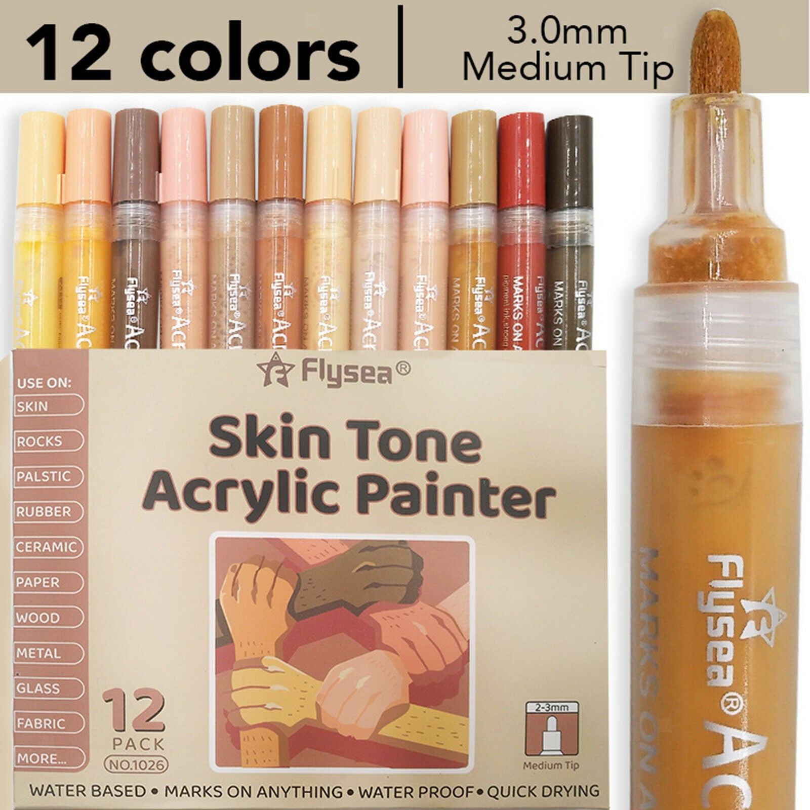 Smooth Writing Acrylic Paint Pens Paint Markers for Rock Painting Stone Wood