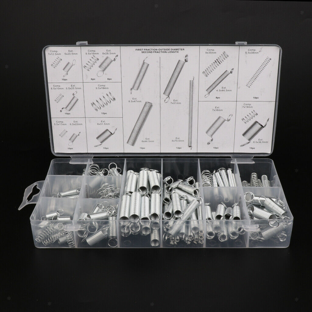 200 Small Metal Loose Steel Coil Spring Assortment