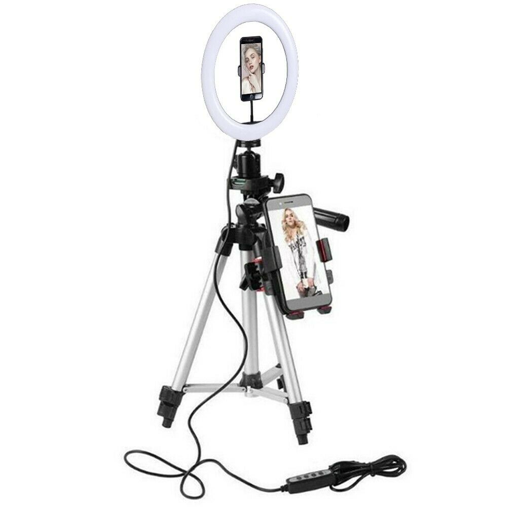 10IN LED SMD Ring Light Kit With Stand Dimmable 5500K For Camera Makeup Phone