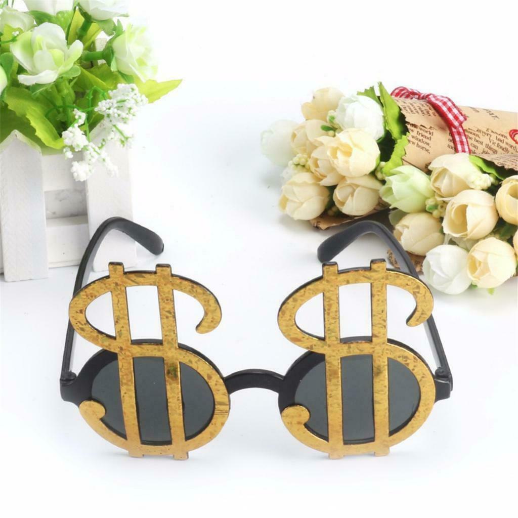 Pack of 2pcs Bling USD Dollar Signs Sunglasses Shades Money Pendant Necklace