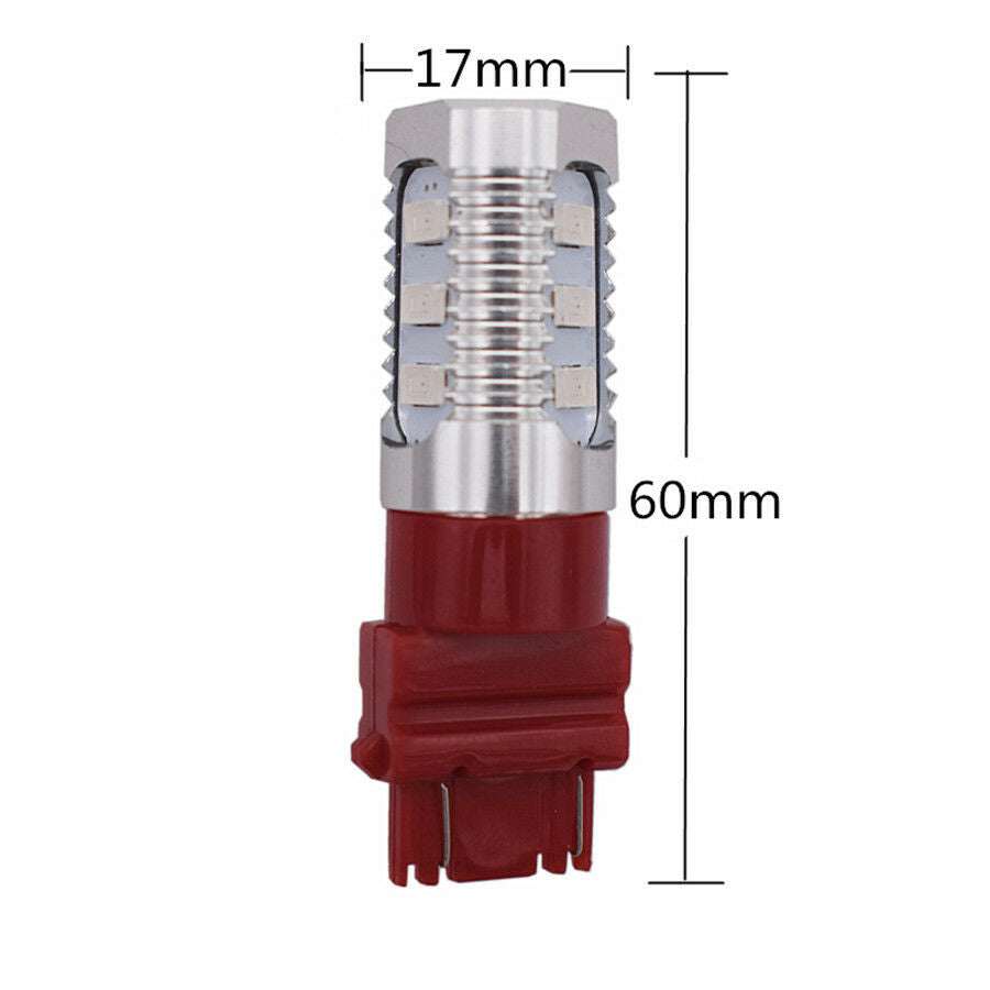 2Pcs 3157 Red Stop Brake Flash Strobe Blinking Rear Alert Safety LED Light Bulbs