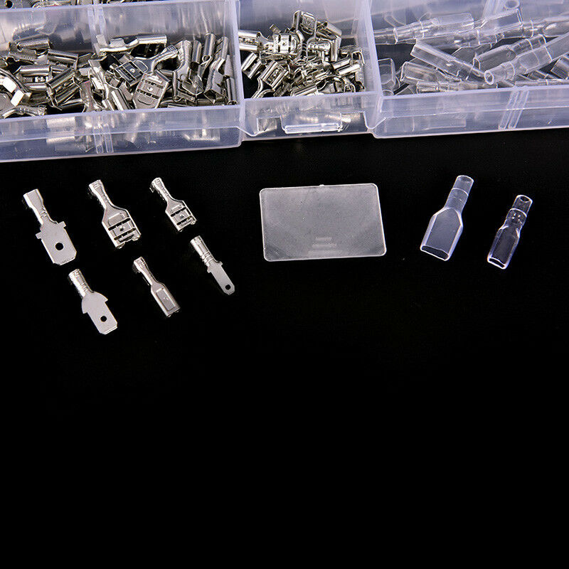 270X Female&Male Spade Connectors Wire Crimp Terminals Set 2.8Mm 4.8Mm 6.3MY1