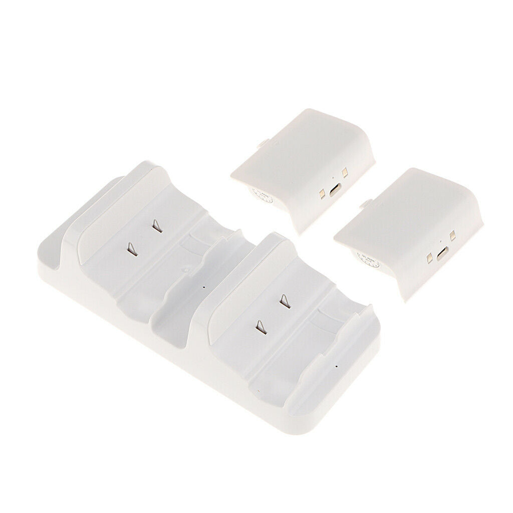 2x Dual Charging Station Dock Stand Base Batteries For Xbox One S Controller