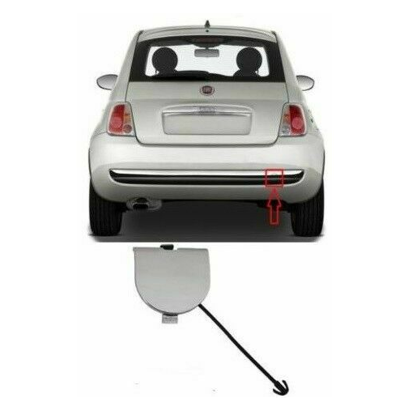 New For Fiat 500 2007-2012 Rear Bumper Towing Eye Cover Full Chrome 735455393