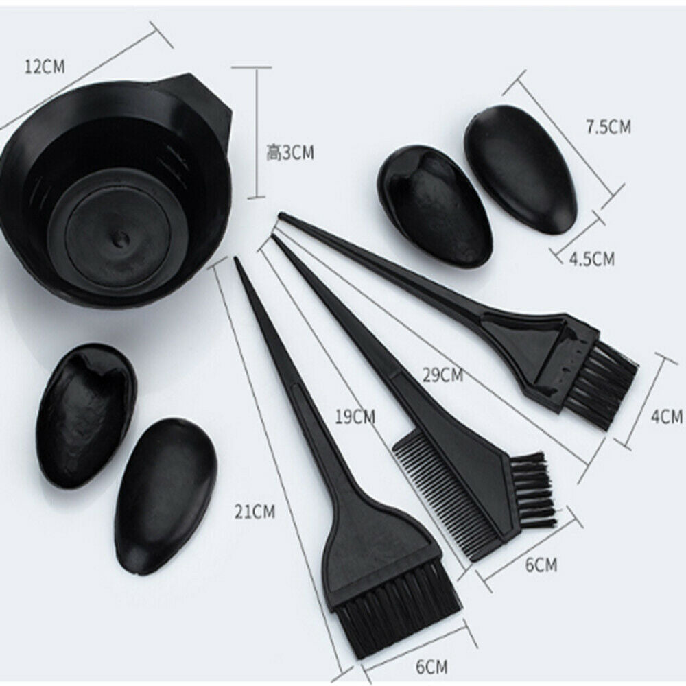 5Pcs/set Plastic Hair Dye Mixing Bowl Brushes Earshield Hair Coloring Tint Tools