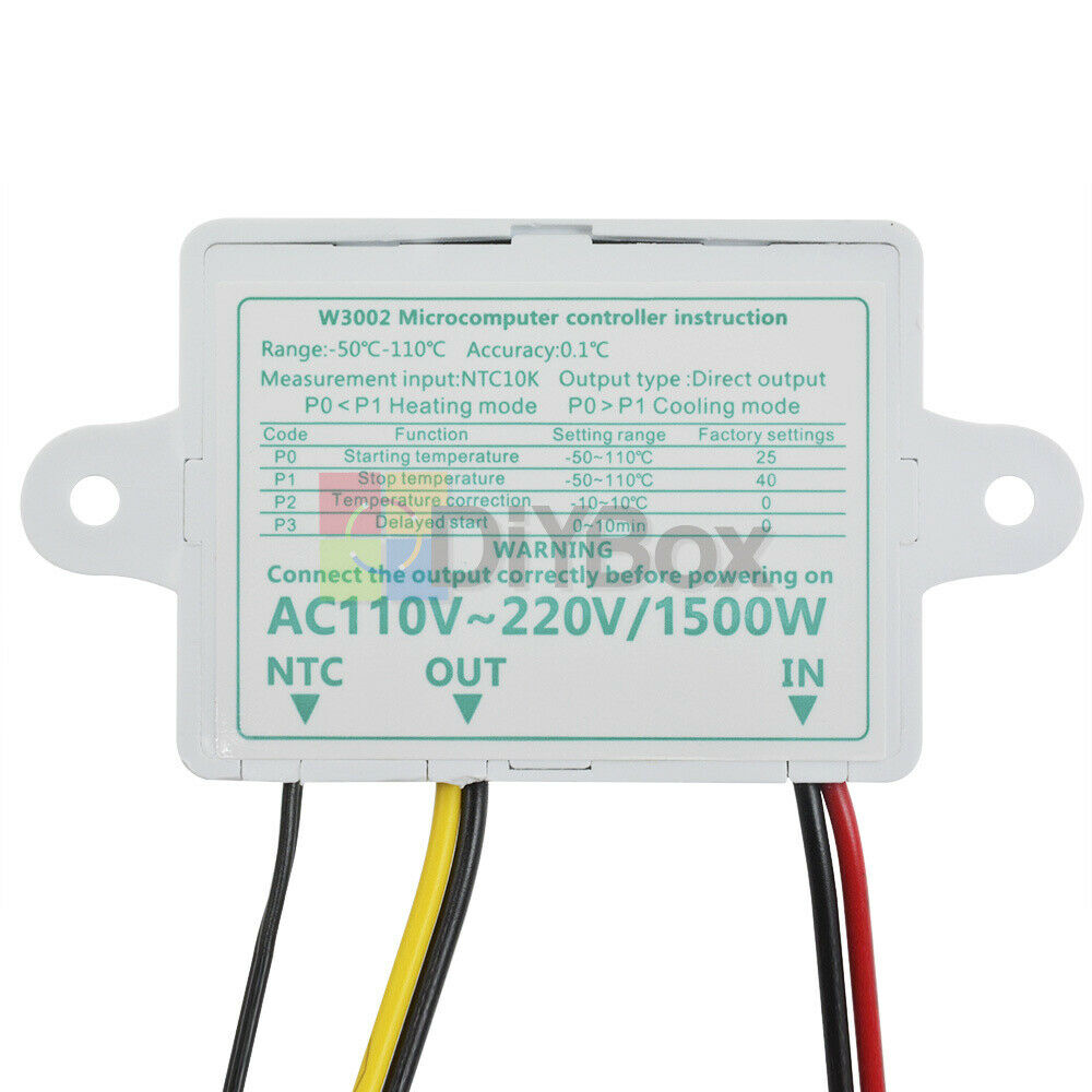 AC 110-220V Digital LED Temperature Controller Microcomputer Thermostat XH-W3002