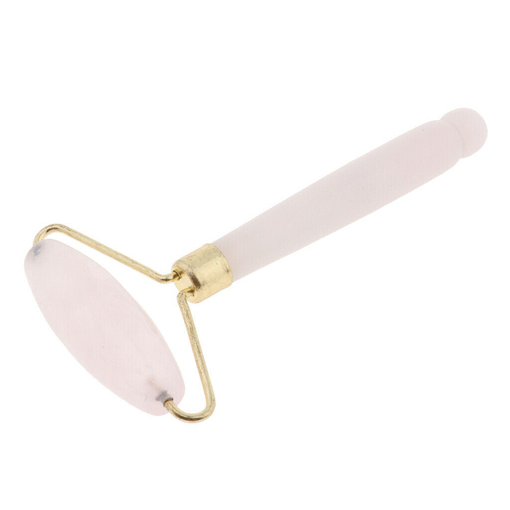 Natural Jade Facial Roller Wheel Massager Relax Beauty Massage Tool Pink