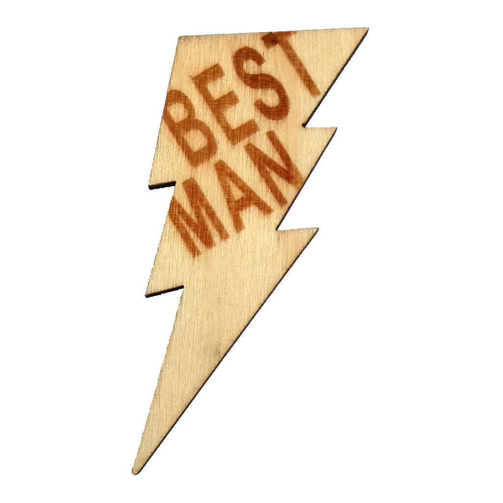 Best Man Wooden   Style Men's Brooch Groom Badge for Rustic Wedding