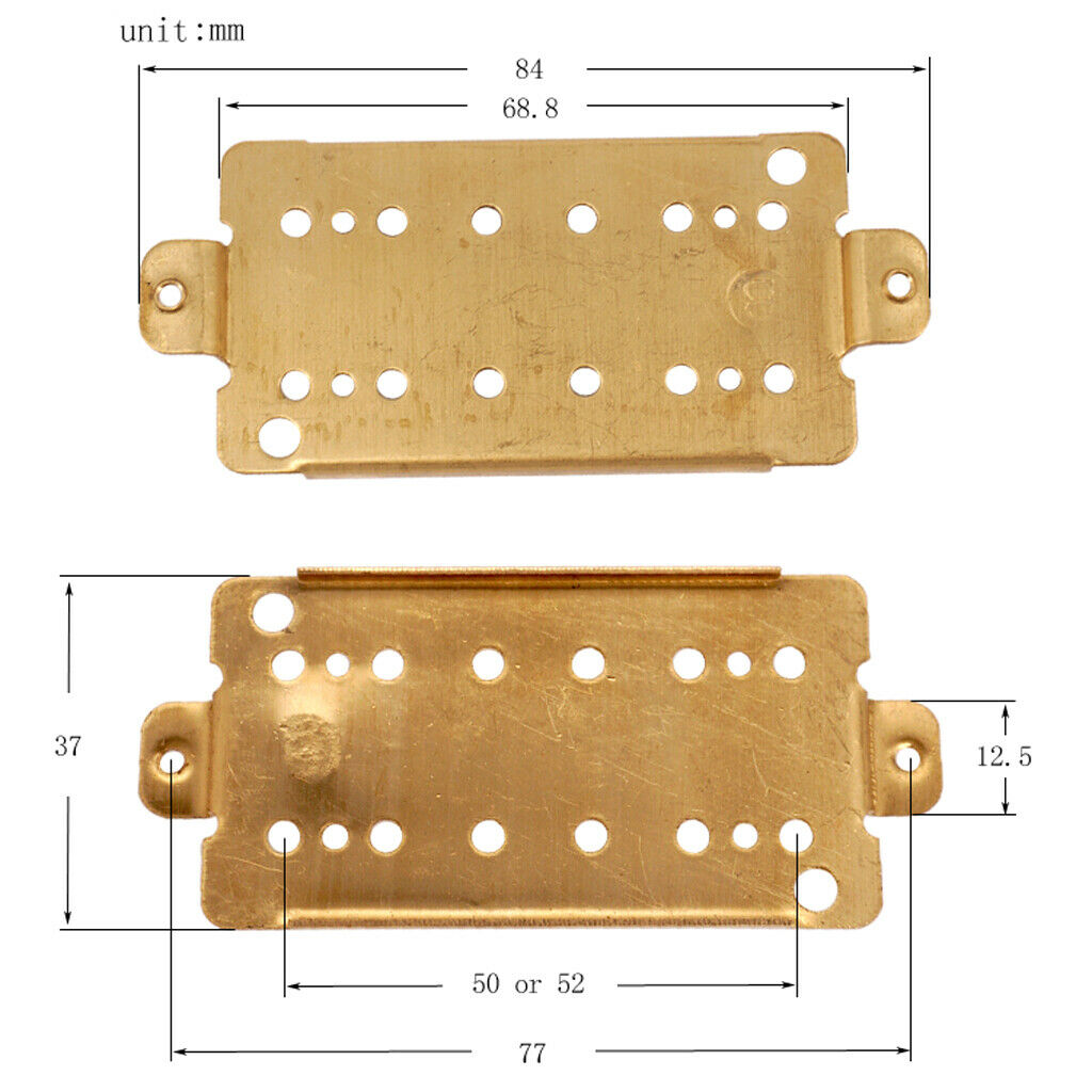 2Pcs Golden Brass Pickup Baseplate for Electric Guitar Accessory 50 / 52mm