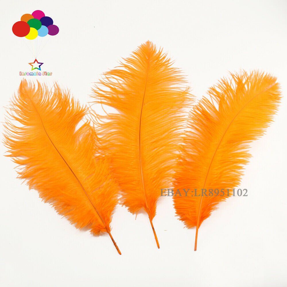 Orange Ostrich Feather 6-8 Inch 100PCS Home Decor Romantic wedding Carnival