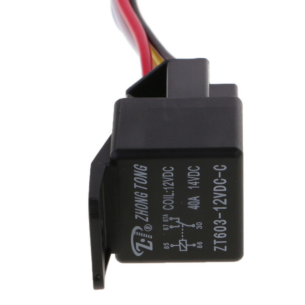 5 Pieces 12V SPDT 5 Pin Automotive Relay with 5 Wires Harness Socket 40 Amp