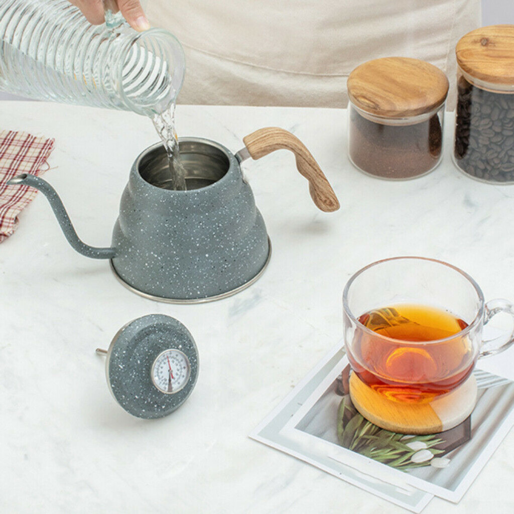 Hand Brewed Tea Kettle with Thermometer European Style Coffee Pot 500ml