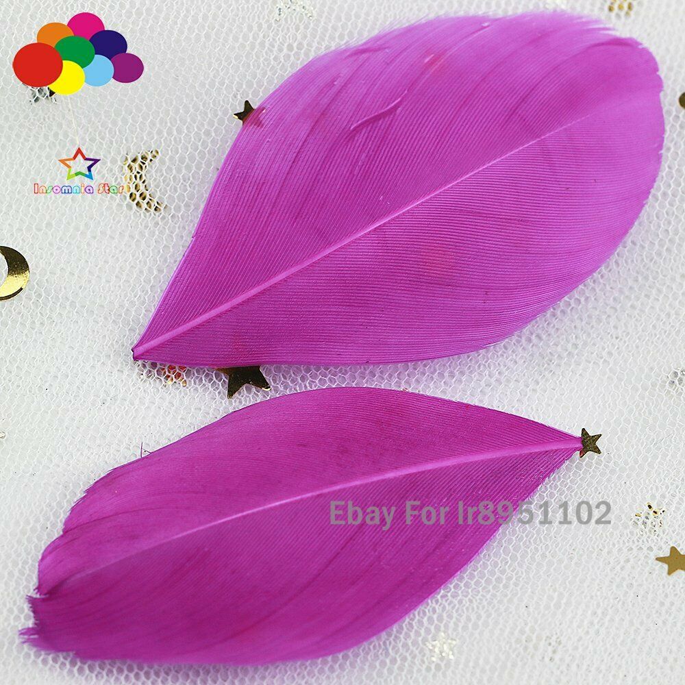 100 Deep pink Hand-tearing Goose Feathers Plumes 5-7cm for Wedding Party Diy