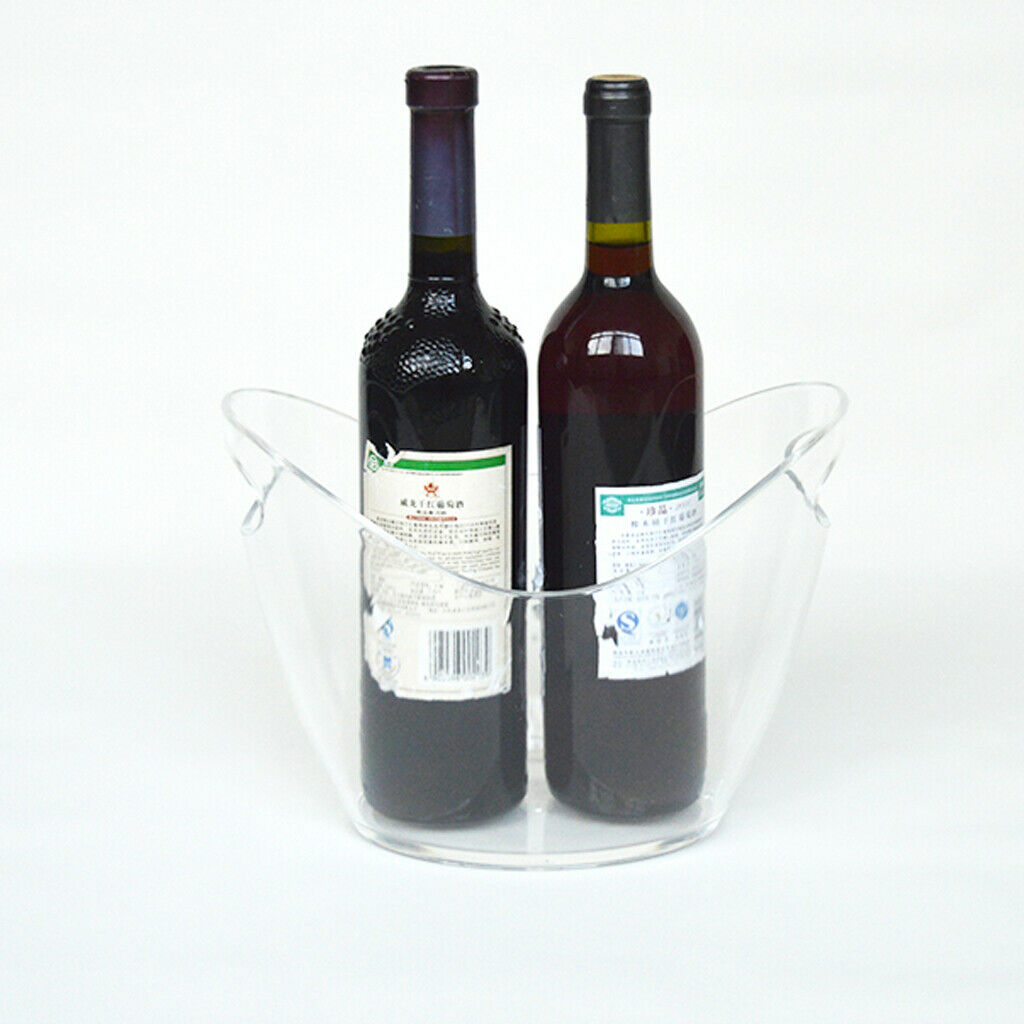 Clear Plastic Ice Bucket Wine Champagne Bottles Ice Cooler Bar Decor 4L