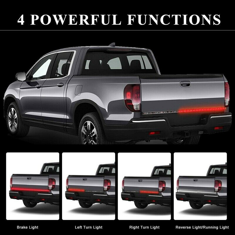 60 Inch Triple Row Truck Tailgate Led Strip Light Bar with Reverse Brake Turn I3