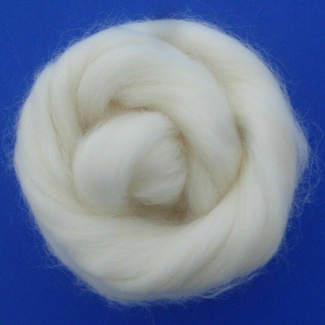 50g White Wool Corriedale Needlefelting Top Roving Dyed Felting Fiber